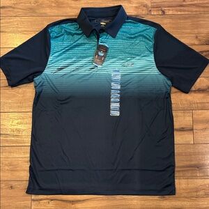 Men's Golf Teal to Navy Polo Shirt - Performance Short Sleeve